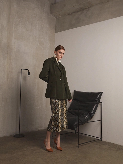 Dark green wool blazer, 6