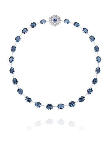 White gold necklace with spinel and grey diamonds, 1