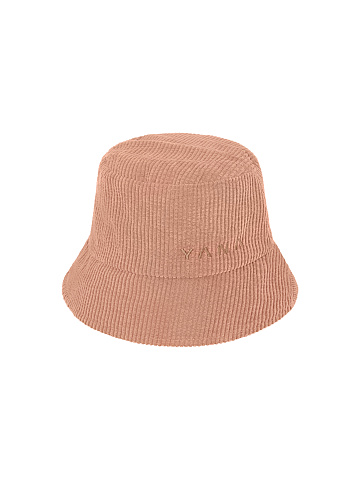 Powder-pink corduroy bucket hat with Yana embroidery, 1