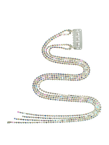 Silver & Multicolor Rhinestone Hairpin, 1