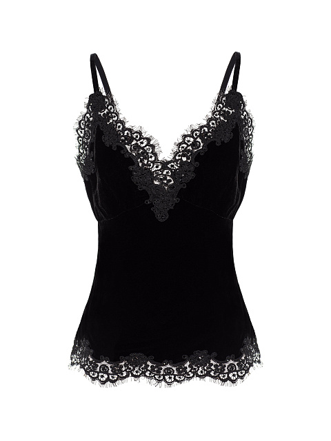 Black Velvet Top With Lace, 1