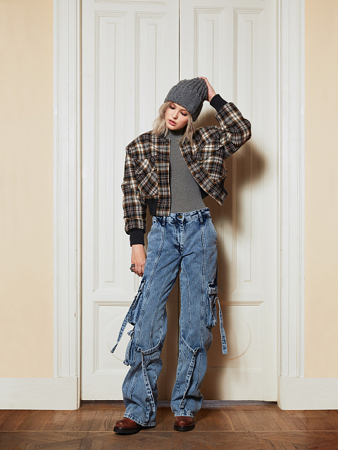 Blue Wide Leg Cargo Jeans, 9 Blue Wide Leg Cargo Jeans, 9