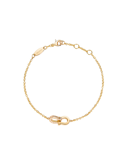 Yellow gold bracelet with diamonds, 1