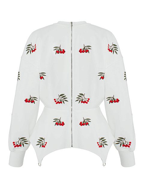 White sweatshirt with peplum, 2 White sweatshirt with peplum, 2