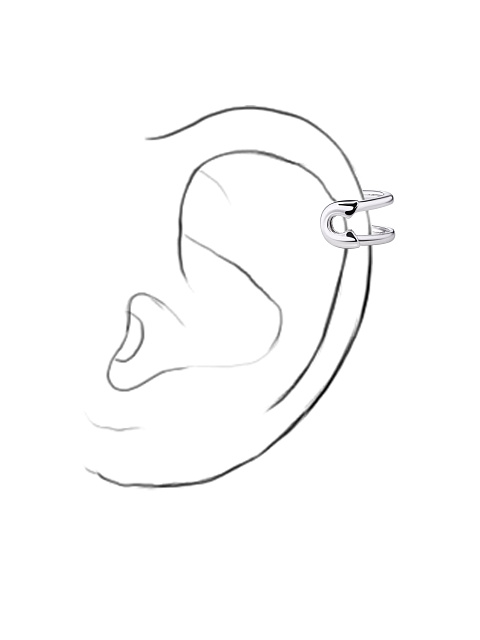 White gold ear cuff, 2