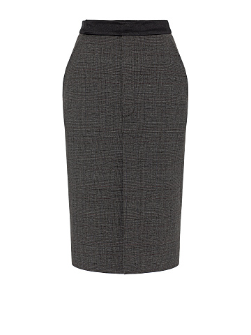 Grey checked skirt, 1