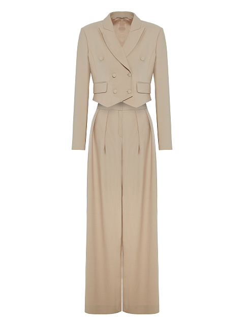 Beige Wool Pant Suit, 1