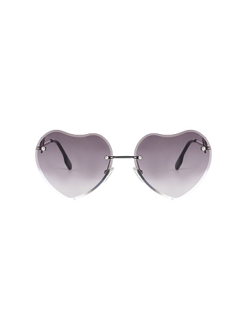 Grey Gradient Heart-Shaped Sunglasses, 2