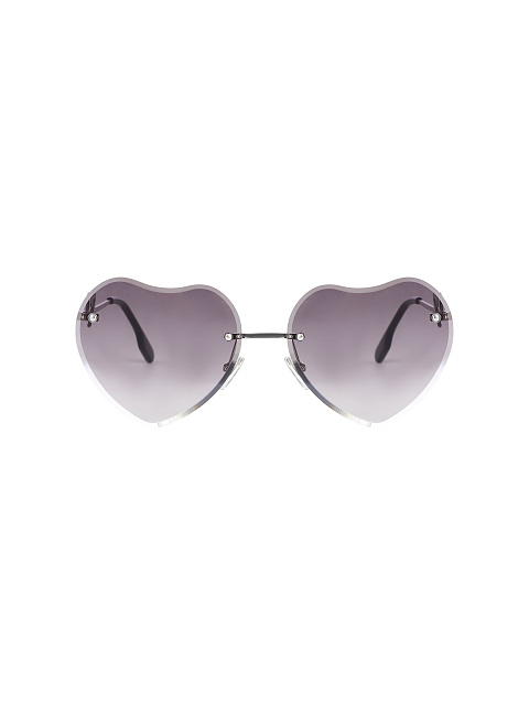 Grey Gradient Heart-Shaped Sunglasses, 2