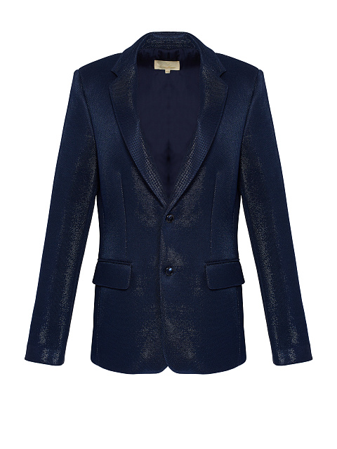 Dark blue single-breasted jacket with lurex, 1