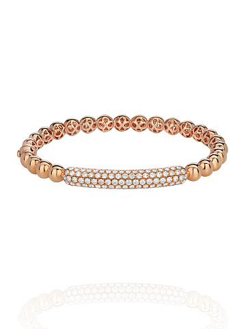 Round Diamond & Rose Gold Bracelet, 1