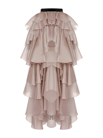 Light Pink Silk Organza Maxi Skirt, 1