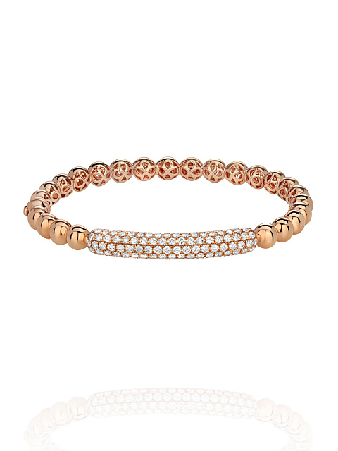 Round Diamond & Rose Gold Bracelet, 1