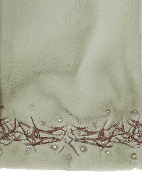 Light Blue Denim & Sheared Mink Fur Jacket, 5