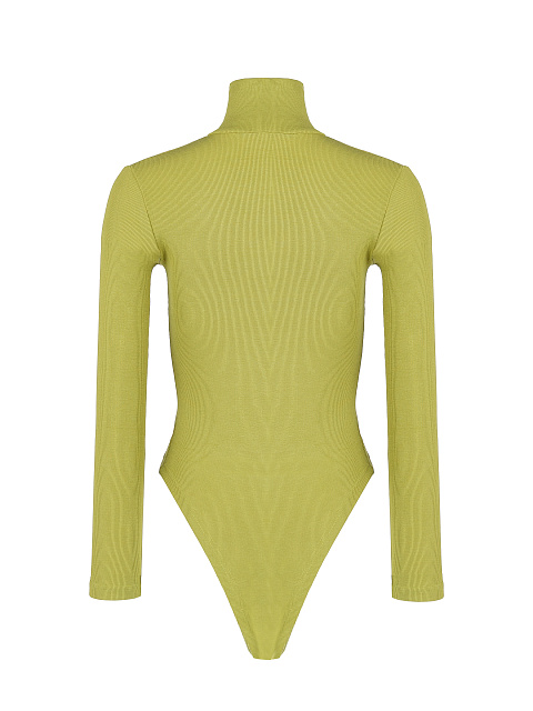 Green Ribbed Cotton L/S Turtleneck Bodysuit, 2 Green Ribbed Cotton L/S Turtleneck Bodysuit, 2