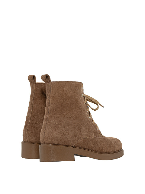 Light Brown Velour & Fur Lace Up Boots, 3