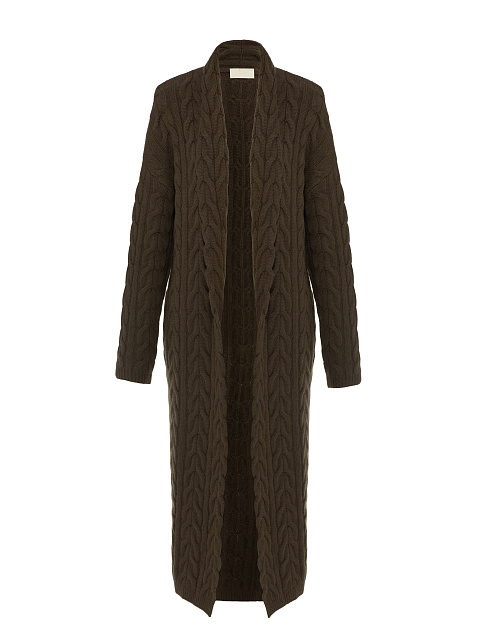 Khaki Knitted Cashmere Coat, 1