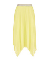 Желтая плиссированная юбка-миди с асимметричным подолом