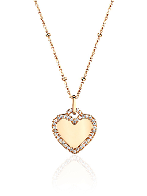 Heart-shaped pendant necklace in rose gold, 1