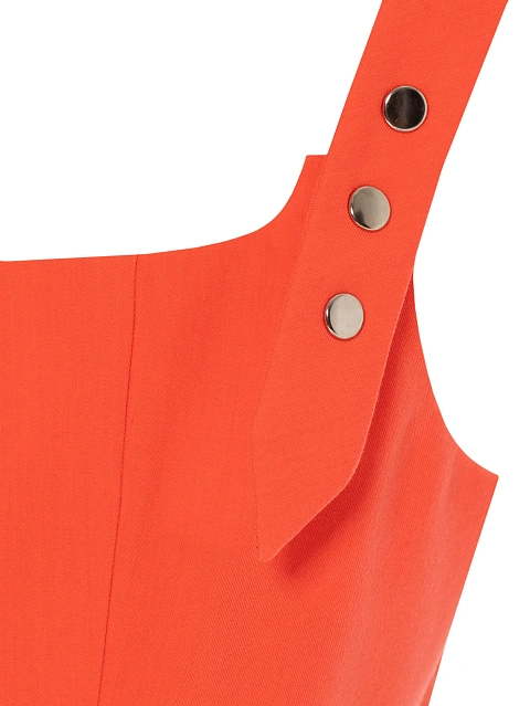 Coral viscose mini dress, 4