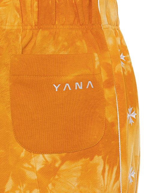 Orange tie-dye tracksuit with cropped sweatshirt and cornflower embroidery, 5