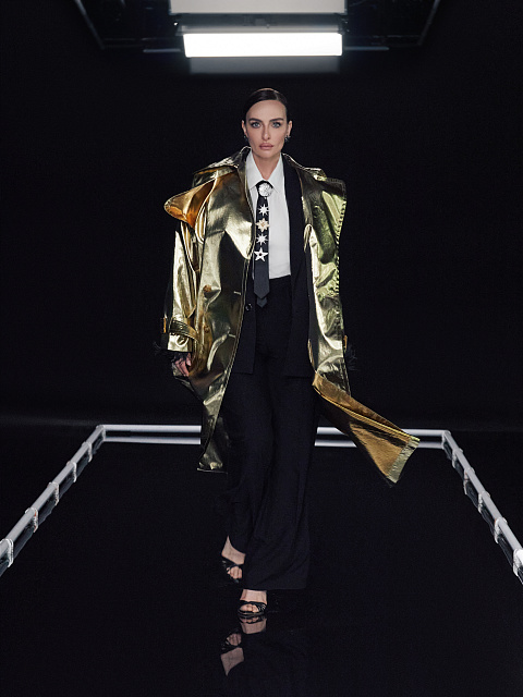 Gold Silk & Lurex Trench Coat, 5