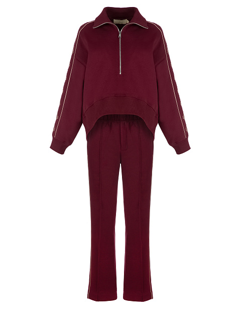 Bordeaux Embroidered Jersey Suit, 1