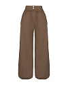 Коричневые широкие брюки с кулиской