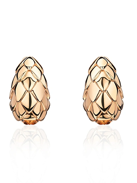 Rose gold earrings in the shape of dragon scales, 1