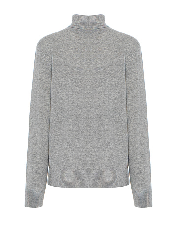 Men's Grey Cashmere Turtleneck Sweater, 1