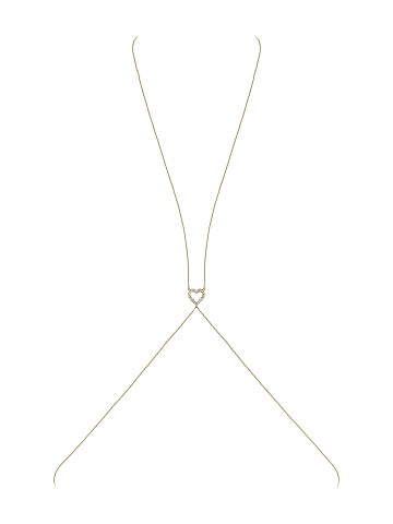 Gold & Chrysolite Heart Body Chain, 1