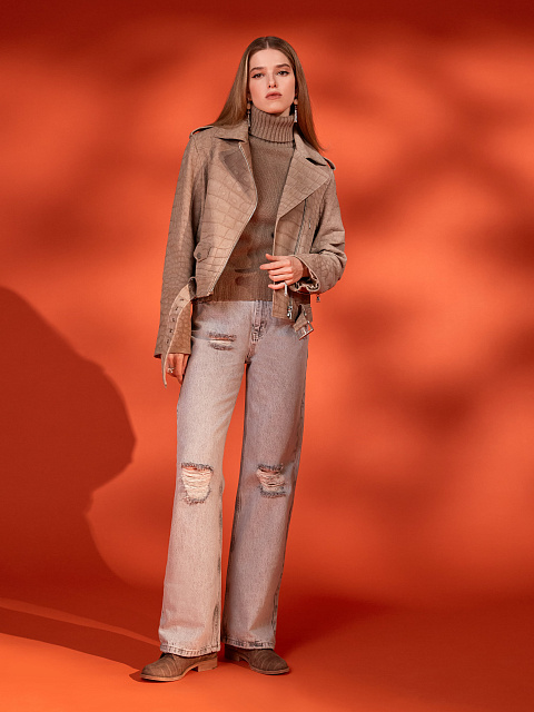 Distressed Light Grey Cotton Jeans, 7 Distressed Light Grey Cotton Jeans, 7