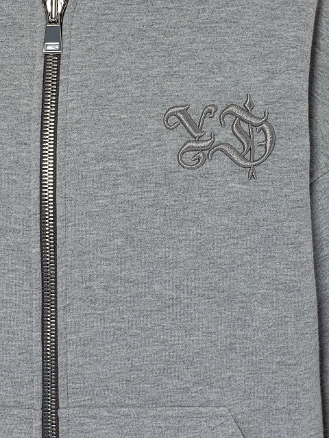 Men's Grey Embroidered Jersey Suit, 4