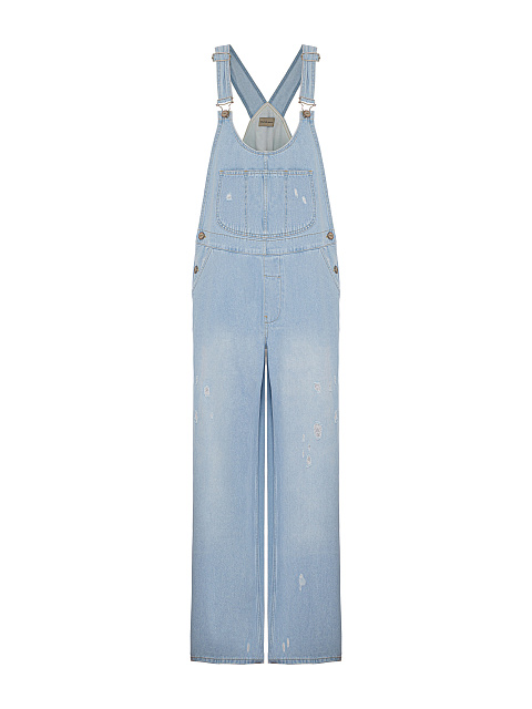 Light Blue Distressed Denim Jumpsuit, 1 Light Blue Distressed Denim Jumpsuit, 1