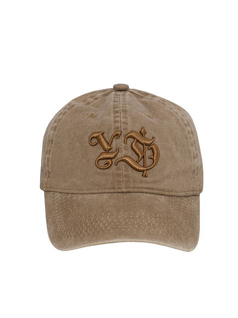 Brown vintage-denim cap with embroidery, 2 Brown vintage-denim cap with embroidery, 2