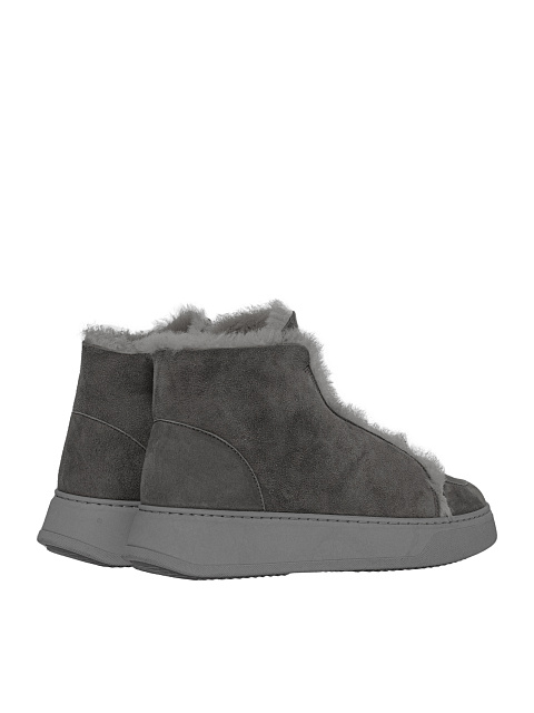 Grey Suede & Fur Lined Ankle Boots, 3