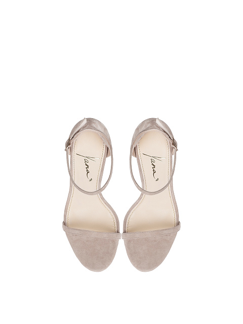 Powder Suede Heeled Sandals, 4