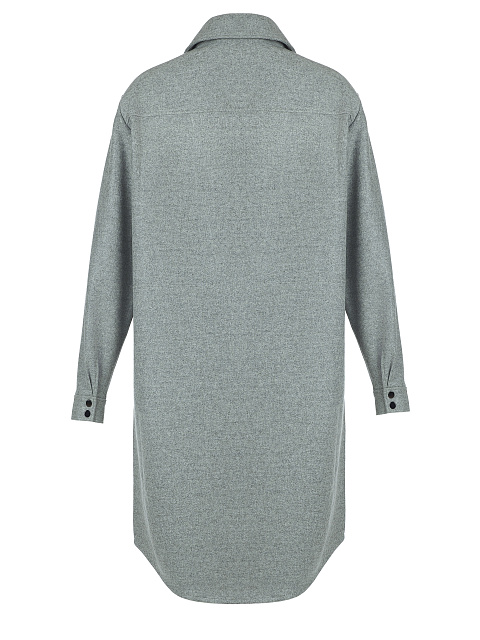 Grey Wool Long Overshirt, 2 Grey Wool Long Overshirt, 2