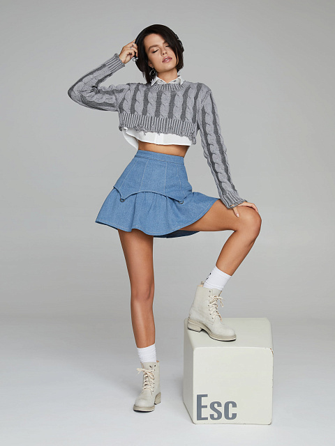 White Cotton Cropped Shirt, 9