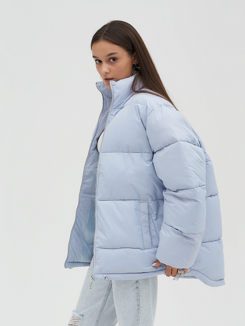 Blue voluminous down jacket, 8 Blue voluminous down jacket, 8