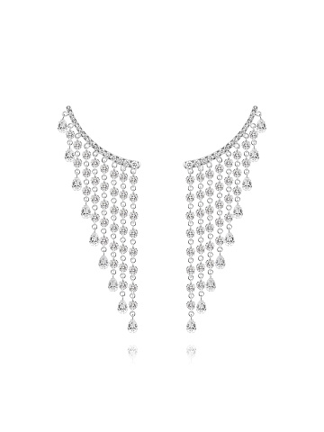 White gold earrings with pear-cut diamonds, 1