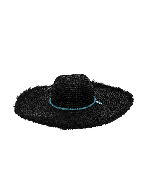 Black Straw Hat With Chalcedony, 2 Black Straw Hat With Chalcedony, 2