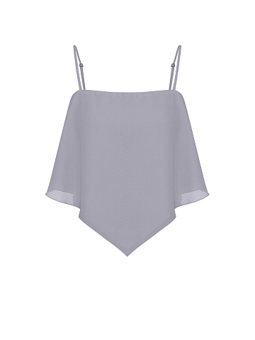 Grey camisole top with thin straps, 1