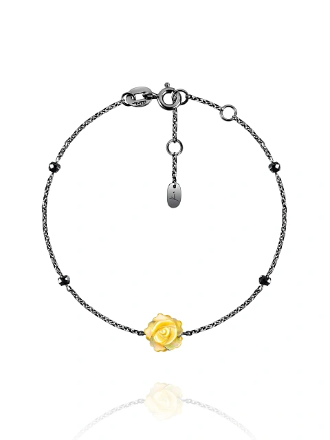 Oxidized gold bracelet with mother-of-pearl and spinel, 1 Oxidized gold bracelet with mother-of-pearl and spinel, 1