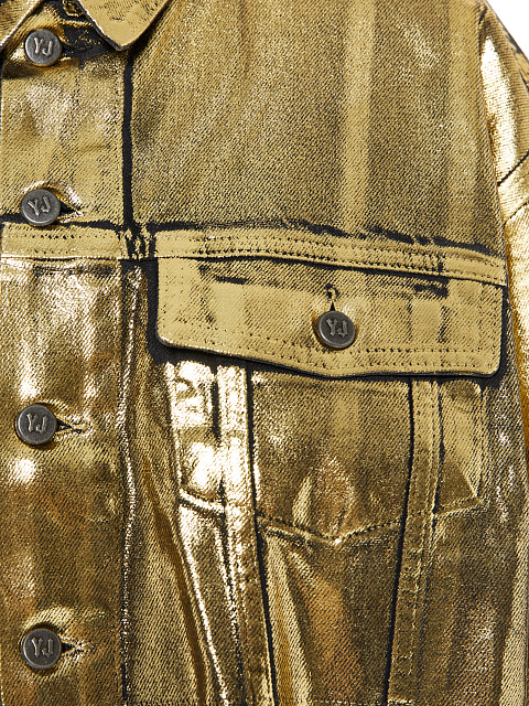 Golden Plated Black Denim Jacket, 3