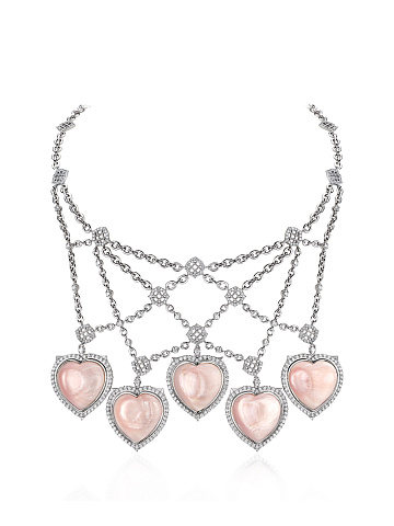 5 Senses white gold necklace with heart-cut mother-of-pearl, 1