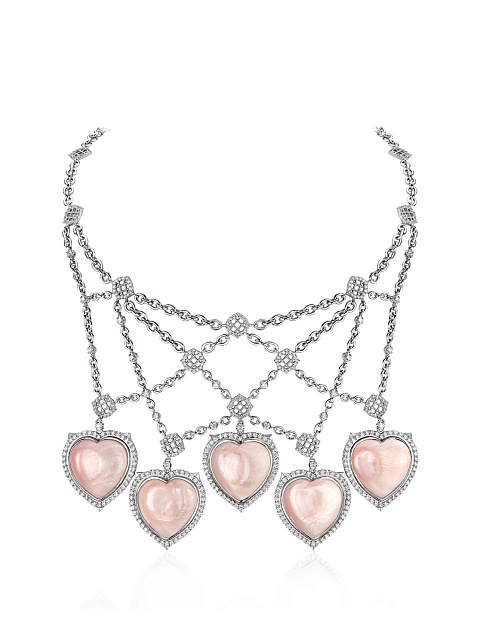 5 Senses white gold necklace with heart-cut mother-of-pearl, 1 5 Senses white gold necklace with heart-cut mother-of-pearl, 1