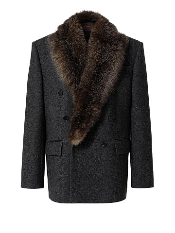Short coat with fur collar, 1