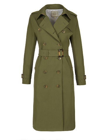 Khaki Cotton Trench Coat, 1