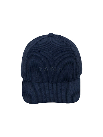 Dark blue corduroy cap with Yana embroidery, 2